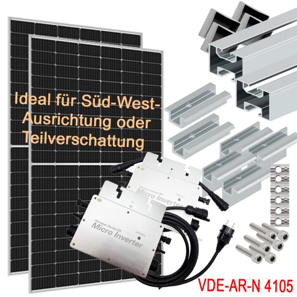 Balkonkraftwerk Mini-Solaranlage mit Wechselrichter VDE4105