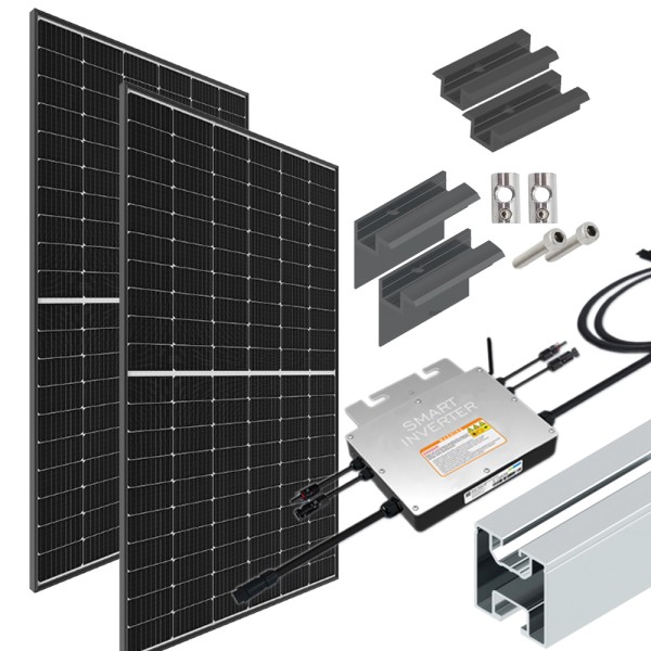 Balkonkraftwerk Solaranlage Komplettpaket 800Wp 2x IBC MonoSol 400 CS10-HC mit Wechselrichter